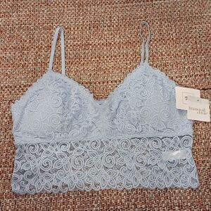 New XL Brami Tranquility & True Light Blue Lace New With Tags